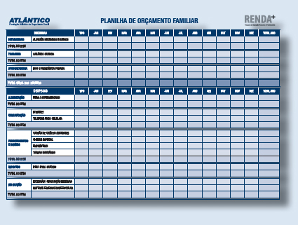 Planilha de Orçamento Familiar